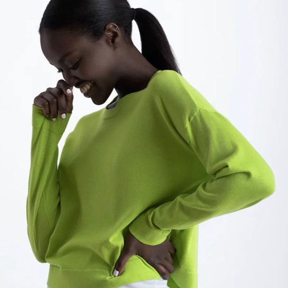 ça va de soi !! Boxy pistachio-coloured cotton sweater, nearly new !! SM - Picture 2 of 12